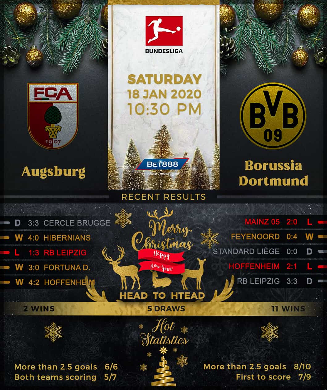 Augsburg vs Borussia Dormtund 18/01/20