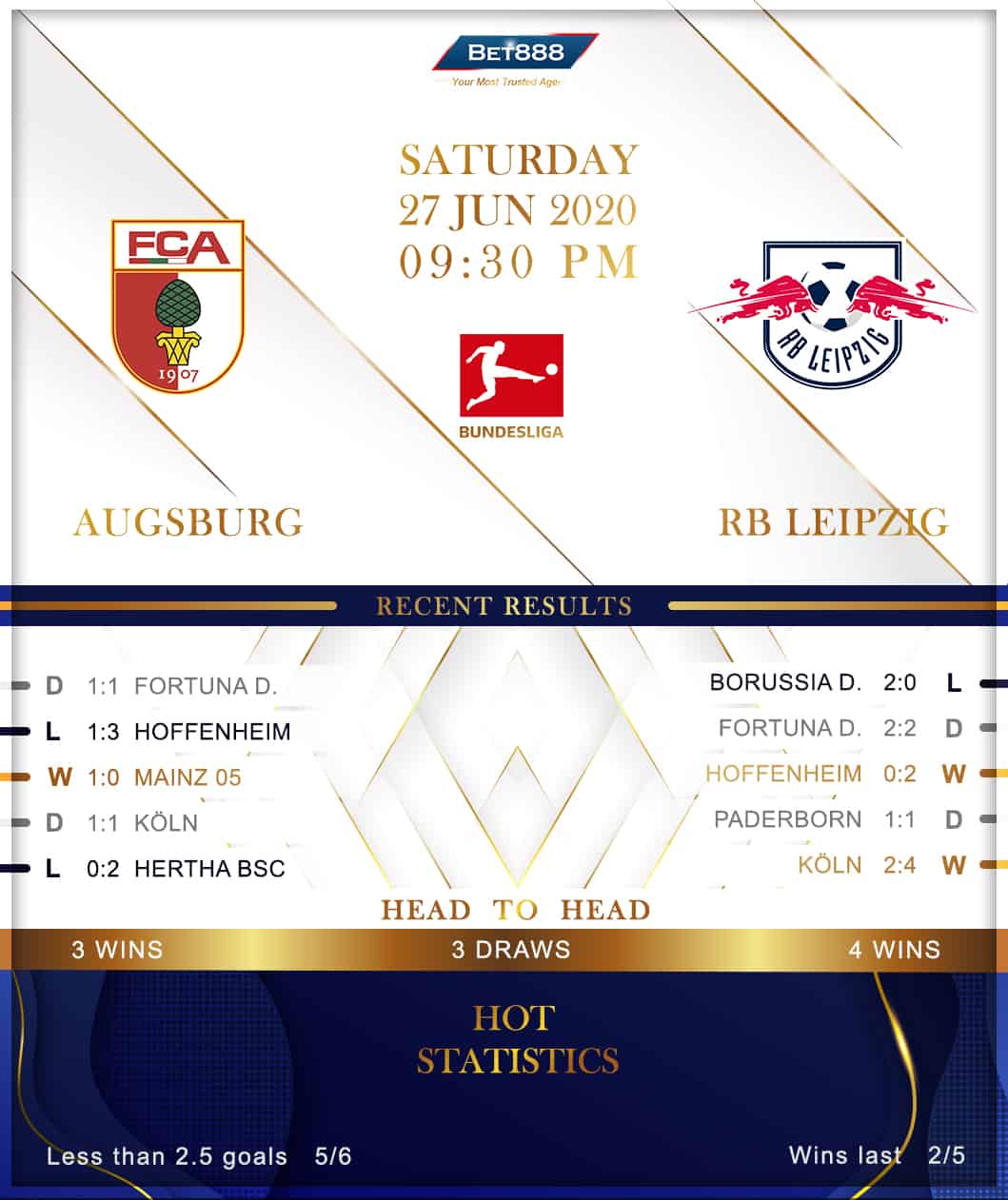 Augsburg vs RB Leipzig 27/06/20