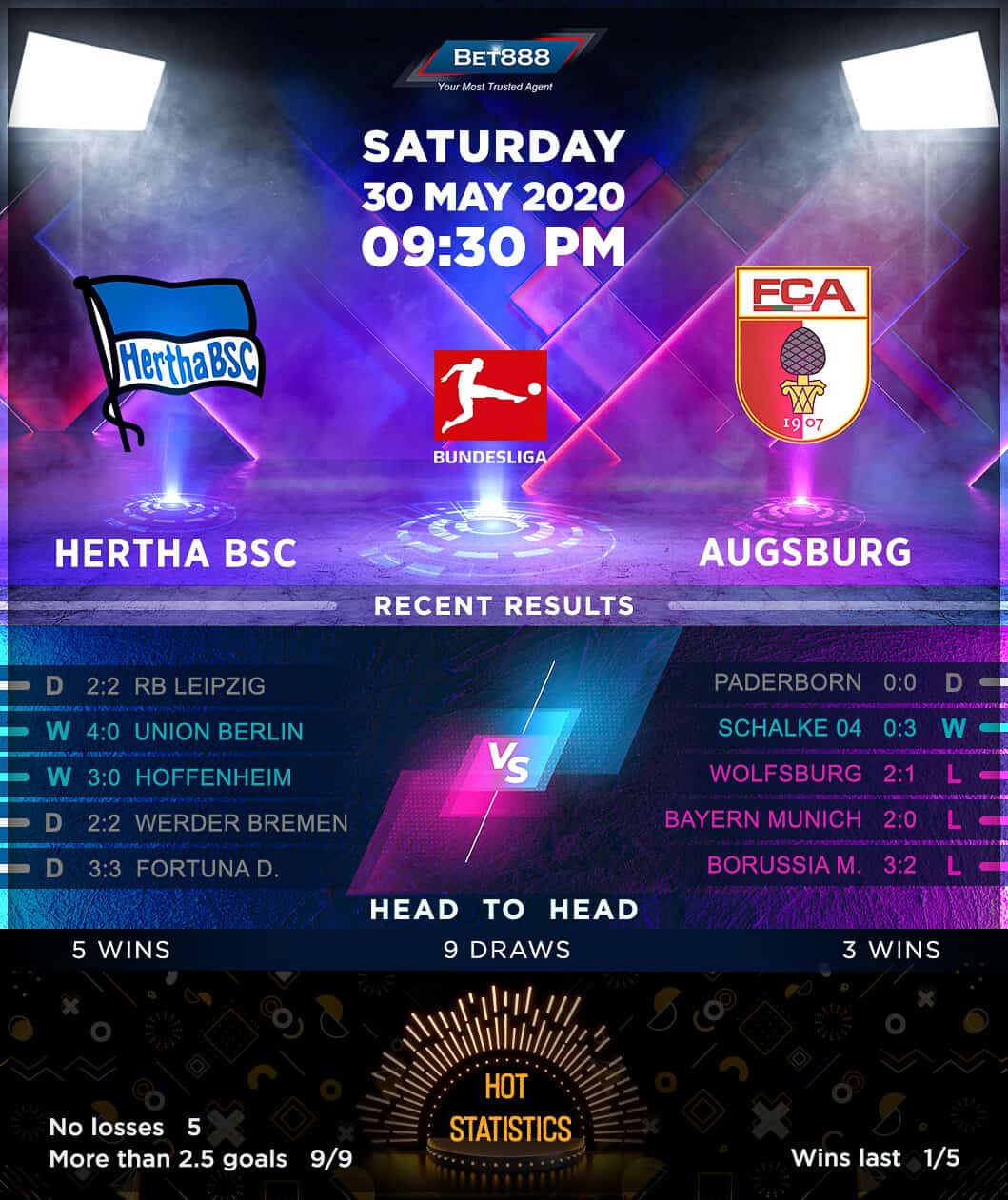 Hertha BSC vs Augsburg 30/05/20