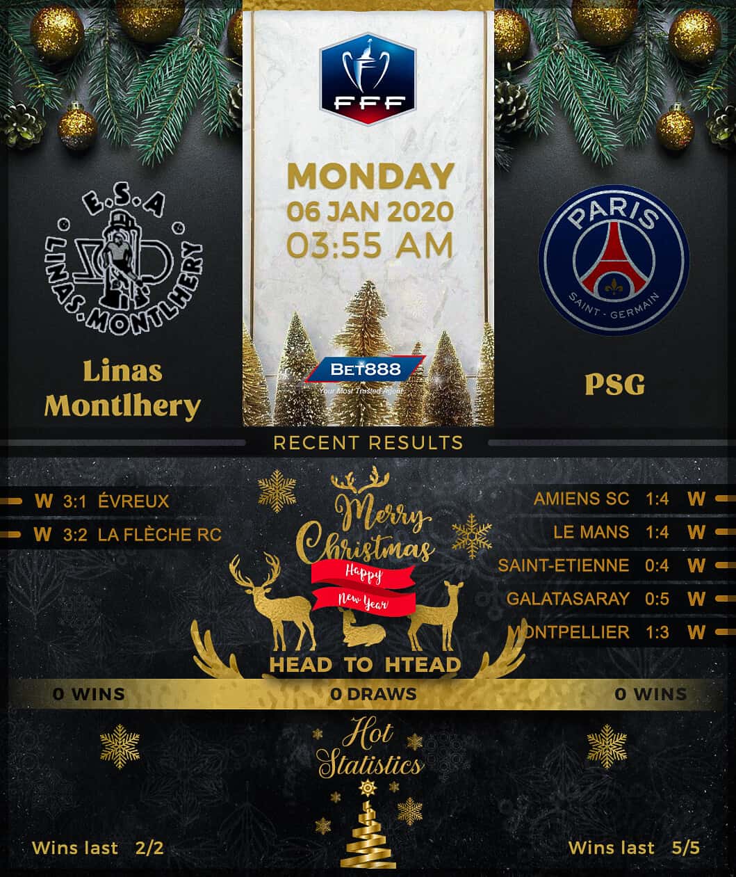 Linas-Montlhéry vs Paris Saint-Germain 06/01/20