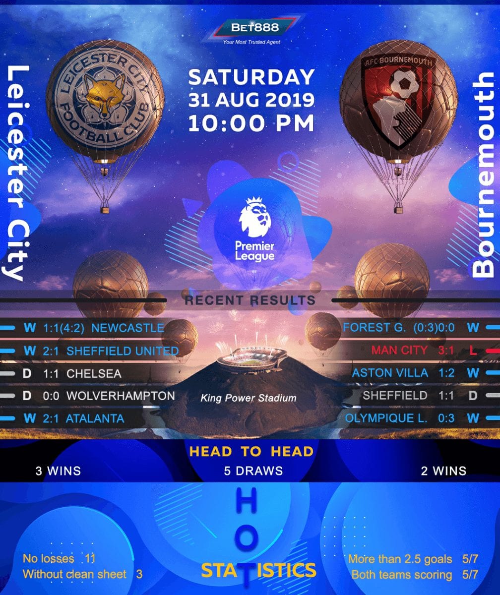 Leicester City vs Bournemouth﻿ 31/08/19