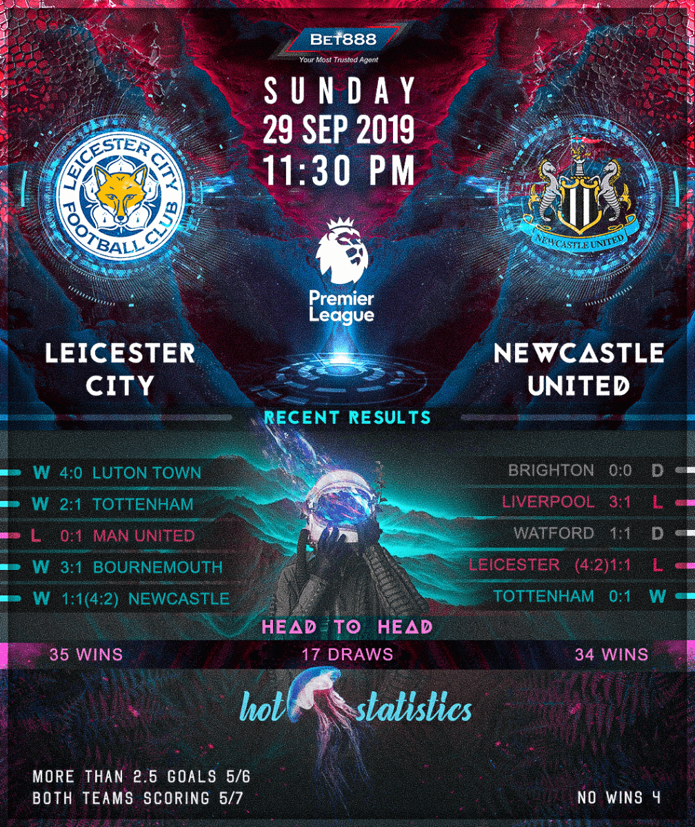 Leicester City vs Newcastle United 29/09/19