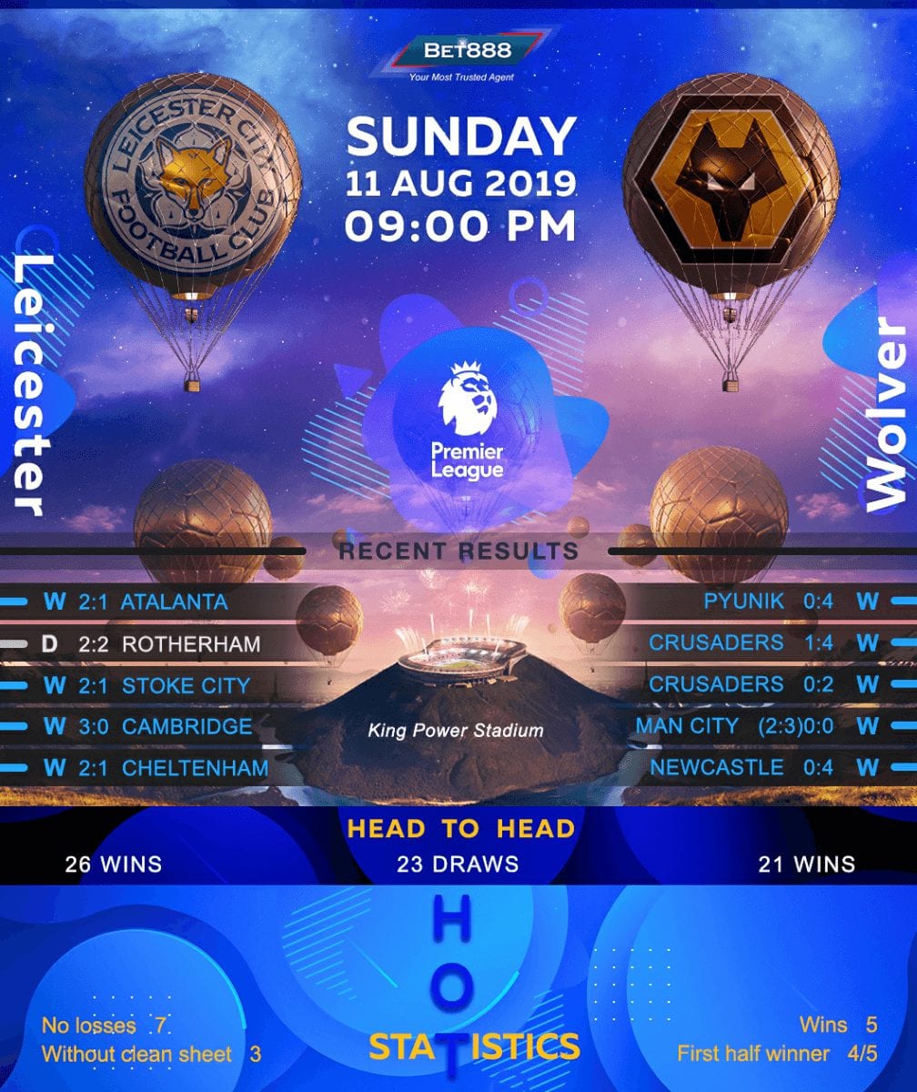Leicester City vs Wolverhampton Wanderers 11/08/19