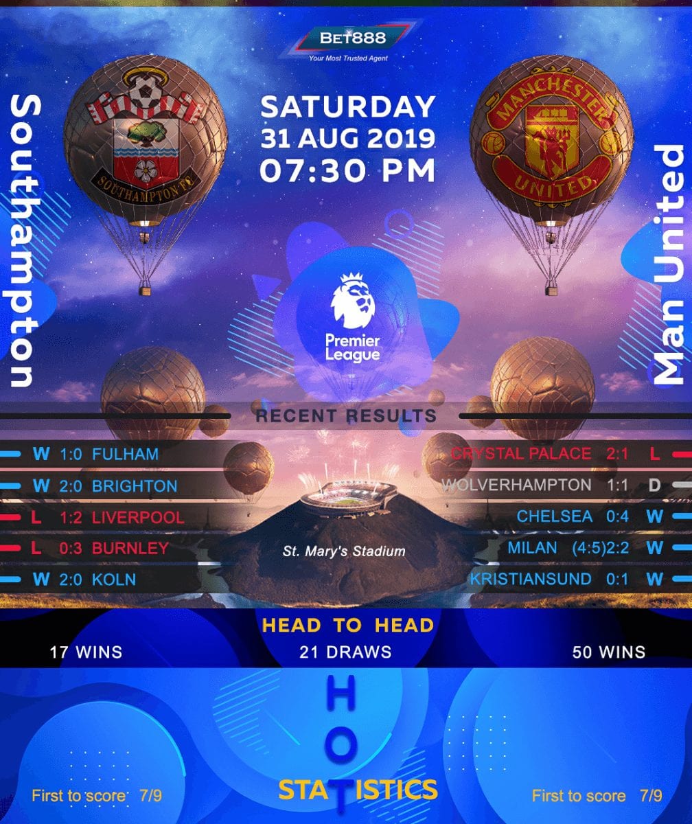 Southampton vs Manchester United﻿ 31/09/19