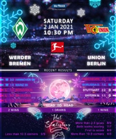 Werder Bremen vs Union Berlin 02/01/21